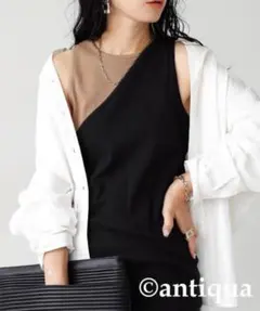 新品【antipua】ノースリーブ 配色アメスリリブタンクトップのサムネイル