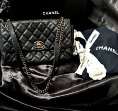 美品CHANEL5層キャビアスキン3way 黒 マトラッセチェーンショルダー 