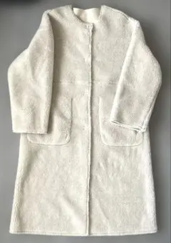 美品【ZARA】リバーシブルボアコート S エクリュー ムートン