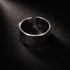 シンプル シルバー調 オープンリング｜フリーサイズ｜ミニマルデザイン
