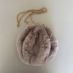 GRL がま口ファーバッグ ショルダーバッグ クラッチバッグ