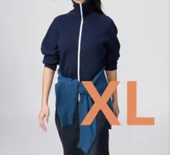 ユニクロC　ミラノリブフルジップカーディガン XL ネイビー　⑥