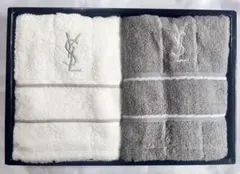 新品未使用 YSL フェイスタオル タオルセット ホワイト・グレー 2枚