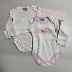 D&GJUNIOR ロンパース 2点セット ピンク ホワイト ドルガバ 3～6