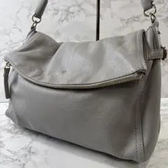 kate spade ケイトスペード 本革 レザー セミショルダーバッグ グレー