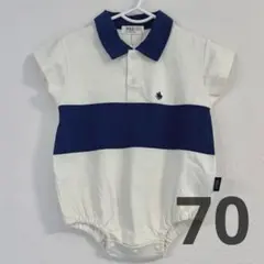 【新品】POLO Baby ロンパース 70 ポロシャツ 襟付き ネイビー 半袖