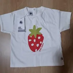 PETIT BATEAU プチバトー いちご柄 半袖Tシャツ ホワイトのサムネイル
