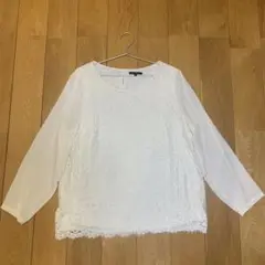 23区　レースデザイン 長袖ブラウス カットソー　46 3L