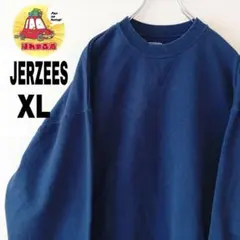 USA古着 JERZEES スウェット　XL ネイビー　無地