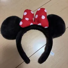 ミニーマウス カチューシャ 赤い水玉リボン