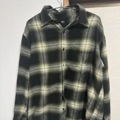 ブラック・グリーン チェック柄 長袖シャツ XL