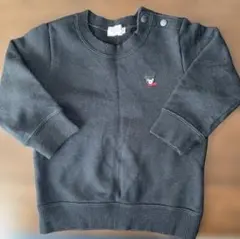 ミキハウス ダブルビー　ブラック トレーナー 90