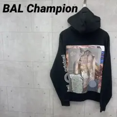 BAL Champion グラフィックパーカー フーディー スウェット L 黒