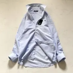 Burberry 半袖シャツ アイボリー バンドカラー 綿75%麻25% 未使用