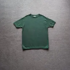 90s USA製 BLUE BEAR 無地Tシャツ L グリーン 太リブのサムネイル