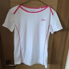 アシックス 半袖Tシャツ M ホワイトピンクのサムネイル