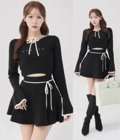 【新品未使用】Darich ウエストオープンリボンデザインニットミニワンピース