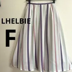 LHELBIE ストライプフレアスカート　ロングスカート　膝下スカート　カラフルのサムネイル