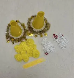 体育祭　黄色　応援グッズセット メガホン 装飾パーツ
