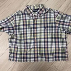 ラルフローレン　チェックシャツ　短丈　古着