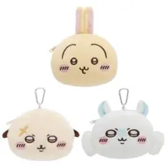 ちいかわ ぬいぐるみパスケースポーチ② うさぎ　モモンガ　ラッコ　プライズ　顔型