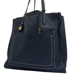 美品　マークジェイコブス　トートバッグ　ビジネス　レザー　ロゴ　南京　鍵　A4◎