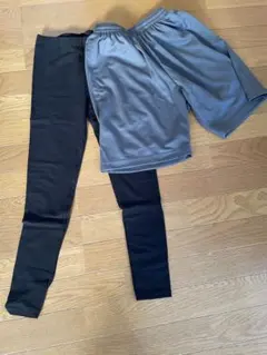 2点セットジムウェ パン レギン トレーニングウェア ブラック×グレー