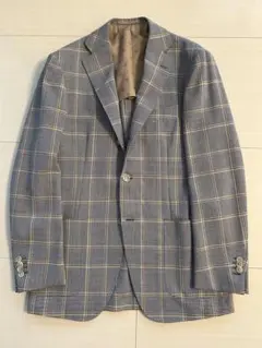 【試着のみ】リングヂャケット高級ライン　春夏　グレンチェック　46相当