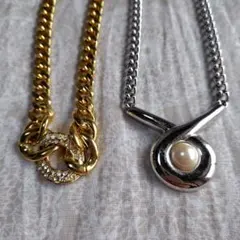 ゴールド シルバー ネックレスセット