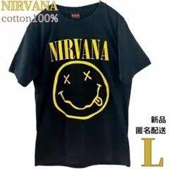 新品人気！NIRVANAバンドTシャツ Lサイズ スマイル ロックTシャツ 綿