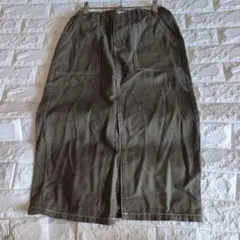 RETRO GIRL 前開きスリット ロングスカート M カーキのサムネイル