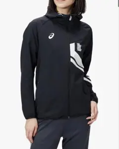 極美品 asics LIMOストレッチクロスフーディージャケット レディース M