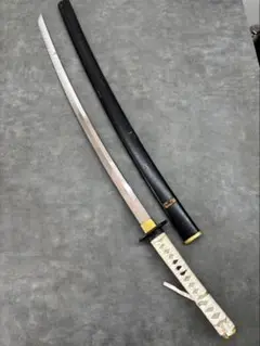 E【模造刀/居合刀】長刀 金属製 鍔　武具 コレクション 一点もの