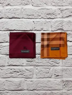 美品　BURBERRY　ハンカチ2枚セット　ｗ0826-0512-6-2