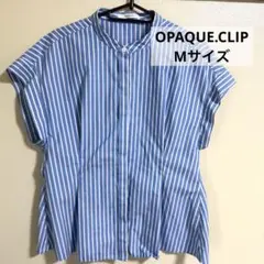 OPAQUE.CLIP ◆UVバンドカラーペプラムシャツブラウス　Mサイズ