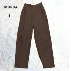 MURUA ハイウエストパンツ ストレート ブラウン 麻混 サイズ1のサムネイル