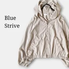 美品✨(L)薄手ジップアップパーカー　ベージュ無地　ゆったり大きめ　羽織り　春秋