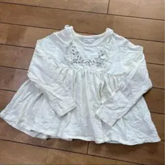 美品　māmāraku ママラク　刺繍入りオフホワイト長袖チュニック