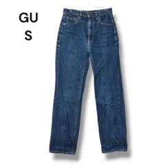 GU デニム　ハイウエストストレートジーンズ　Ｓ　青　シンプル