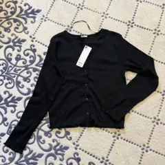 GU 黒  リブメローカーディガン（長袖）