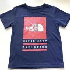 ノースフェイス　半袖　Tシャツ　ネイビー　レッド　赤　110cm