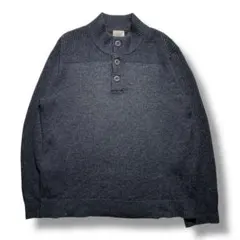 F1581　【即購入OK】　L.L.bean　ラムウールニット　L　ダークグレー