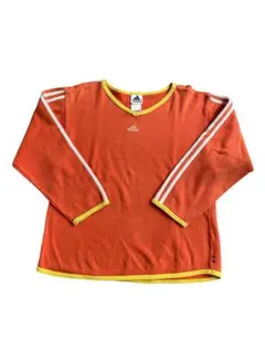 90s adidas アディダス ロンT グリーン ラグラン Vネック Y2K - メルカリ