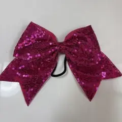 ピンク レース スパンコール リボン