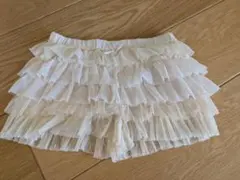 ジェラートピケ キッズ　フリル ショートパンツ S （110〜120）アイボリー