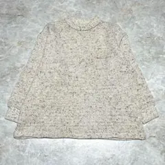 美品＊ヒロセクション ハイネックニット きなり系ミックスカラー ウール混 日本製