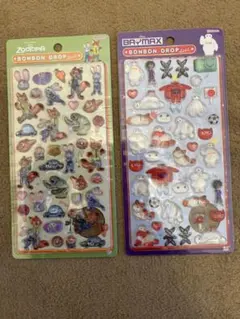 正規品　ボンボンドロップシール　ディズニー　ズートピア　ベイマックス　2枚セット