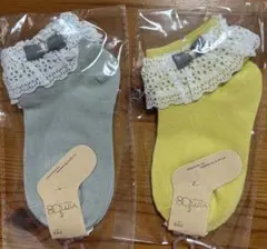 16cm-18cmキッズ靴下 2色セット レース付き