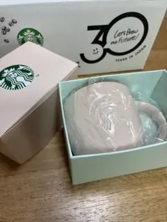 スターバックス　ギフトボックス入りロゴマグ ピンクベージュゴールドリム