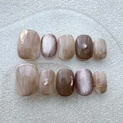 【NO.284】ベリーショート ネイルチップ ニュアンス 韓国 淡色 マグネット